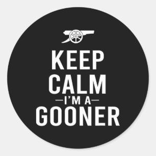 Adesivo Redondo Camisa Mantenha a Calma Eu Sou Um Gooner