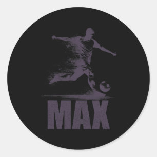 Adesivo Redondo Camisa Max Futebol Meninos Personalizada Primeiro 