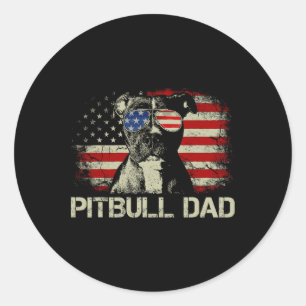 Adesivo Redondo Camisa Melhor Pai Pitbull de Todos os Tempos Bande