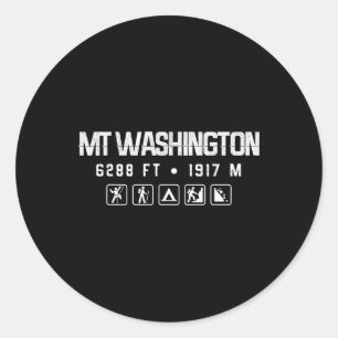 Adesivo Redondo Camisa Montanha Mt. Washington New Hampshire