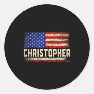 Adesivo Redondo Camisa Nome Christopher Primeiro Nome Christopher