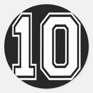 Adesivo Redondo Camisa Numerada de Futebol Bysebyll Número 10