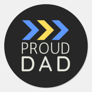 Adesivo Redondo Camisa Pai Sindroma Abaixo - Camisas Sindrosas Par