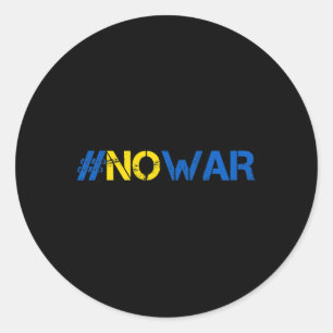 Adesivo Redondo Camisa Pare a Guerra Apoie a Ucrânia #nowar Fique