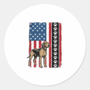 Adesivo Redondo Camisa Patriótica com Impressão de Pata de Cachorr