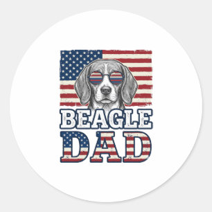 Adesivo Redondo Camisa Patriótica do Papai Beagle Vintage Design_1