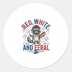 Adesivo Redondo Camisa Patriótica Vermelha Branca e Feral de Guaxi