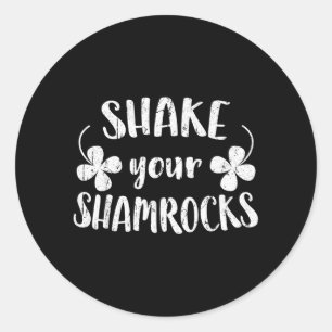 Adesivo Redondo Camisa Shake Shamrocks Engraçada Homens Mulheres S
