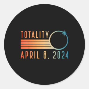 Adesivo Redondo Camisa Solar Eclipse Abril 8 De Abril De 2024 Tota
