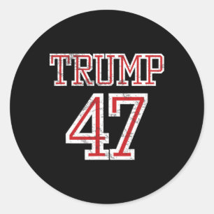 Adesivo Redondo Camisa Trump 47 Presidente Equipe Footbyll Estilo