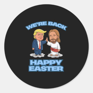Adesivo Redondo Camisa Trump Páscoa Jesus Trump Estamos Ck Engraça