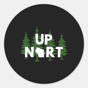 Adesivo Redondo Camisa Up Nort Wisconsin Yooper Up North