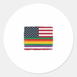 Adesivo Redondo Camisa Vetorial com Desenho da Bandeira do Orgulho