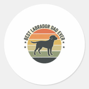 Adesivo Redondo Camisa Vetorial de Cachorro Pai Labrador Vintage P