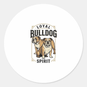 Adesivo Redondo Camisa Vintage Bulldog Camiseta Gravura Twin Bulld