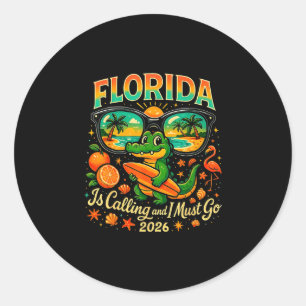 Adesivo Redondo Camisa vintage florida gator surf retro praia 2026