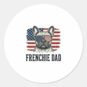 Adesivo Redondo Camisa Vintage Frenchie Dad Patriótica Bulldog_1