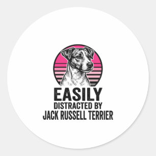 Adesivo Redondo Camisa Vintage Jack Russell Terrier Facilmente Dis