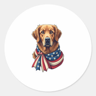 Adesivo Redondo Camisa Vintage Old Glory Golden Retriever 2
