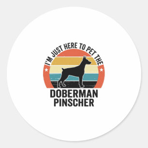 Adesivo Redondo Camisa Vintage para Amantes de Doberman Pinscher