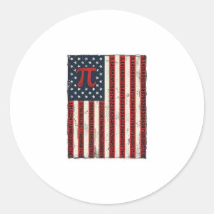 Adesivo Redondo Camisa Vintage Pi Bandeira Americana Design Profes