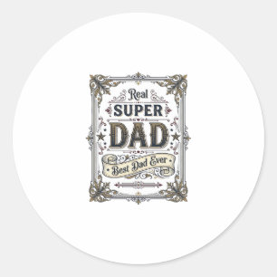 Adesivo Redondo Camisa Vintage Super Pai Melhor Pai de Todos os Te