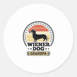 Adesivo Redondo Camisa Vintage Wiener Dog Grandpa Dachshund Design