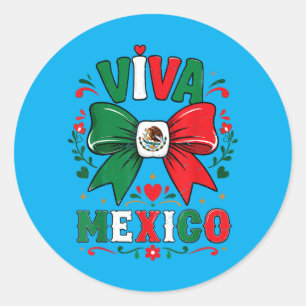 Adesivo Redondo Camisa Viva México Menina Bebê Bandeira Mexicana