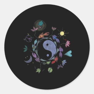 Adesivo Redondo Camisa Ying Yang, Design de Camiseta Tai Chi