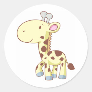 Adesivo Redondo Camisas bonitos do girafa do bebê dos desenhos