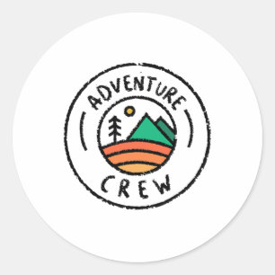 Adesivo Redondo Camisas Combinando para Família de Camping Aventur