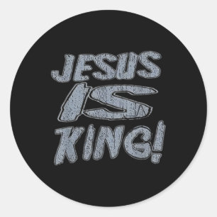 Adesivo Redondo Camisas Cristãs Para Homens Jesus É Rei Deus Fé