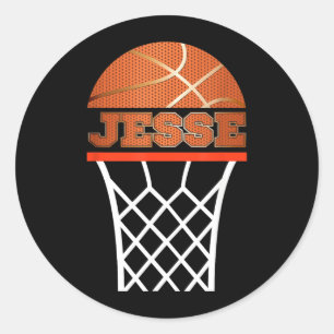 Adesivo Redondo Camisas de Basquete _ Nome Personalizado Jesse Grá