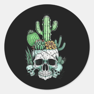Adesivo Redondo Camisas De Caveira Sucultas Cactus Para Homens Hal