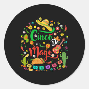Adesivo Redondo Camisas de festa Cinco De Mayo para homens, 5 De M