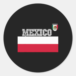 Adesivo Redondo Camisas de futebol mexicanas verdes bandeira Kits
