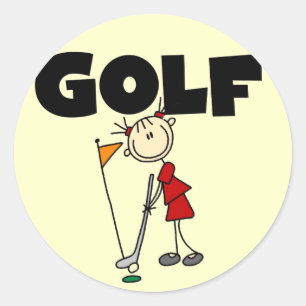 Adesivo Redondo Camisas de golfe femininas e presentes