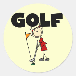 Adesivo Redondo Camisas de golfe femininas e presentes