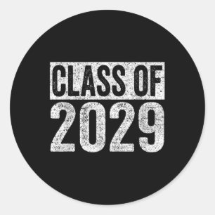 Adesivo Redondo Camisas de Graduado da Turma de 2029 Para Seniores