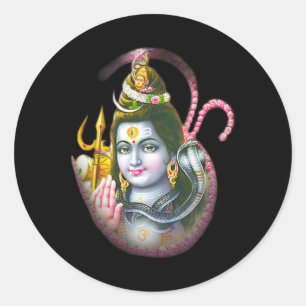 Adesivo Redondo Camisas de Ioga Espiritual Deus Hindu Krishna Medi