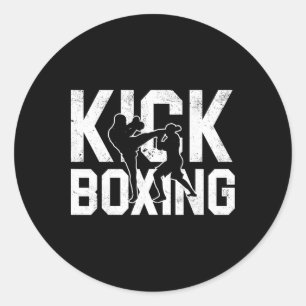 Adesivo Redondo Camisas de Kickboxing para Homens