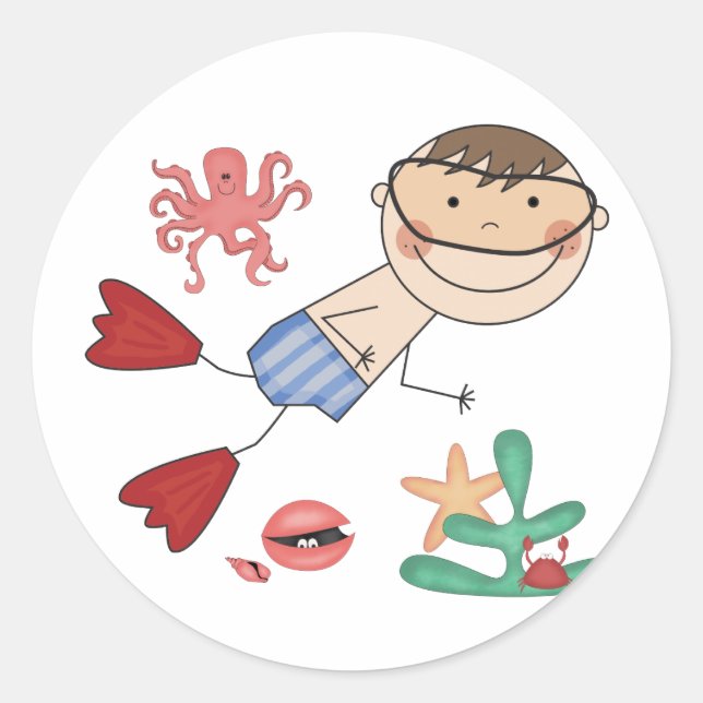 Adesivo Redondo Camisas de natação e presentes (Frente)