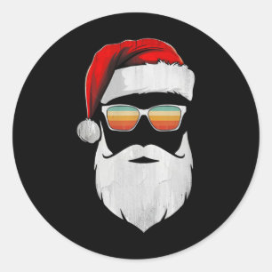Adesivo Redondo Camisas de Natal com Óculos de Sol Retro para Home