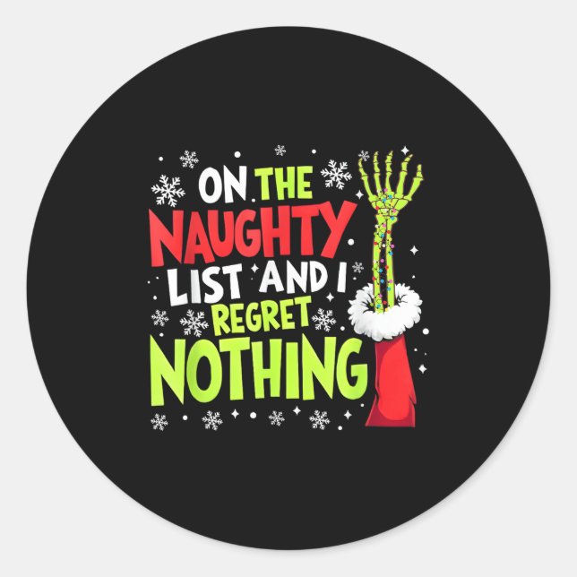 Adesivo Redondo Camisas De Natal De Groovy Pajamas Pjs Engraçadas  (Frente)