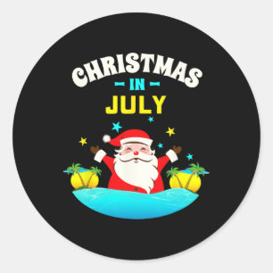 Adesivo Redondo Camisas De Natal Em Julho Para Mulheres Homens Cri