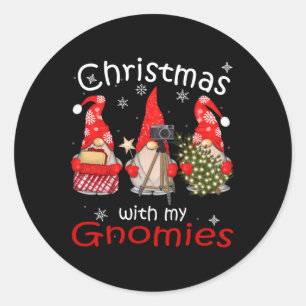Adesivo Redondo Camisas De Natal Familiares Para Homens - Gnomos X