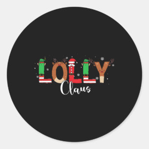 Adesivo Redondo Camisas De Natal Lolly Claus Para A Família G