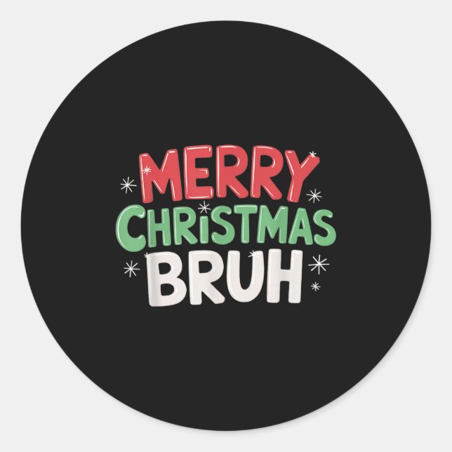 Adesivo Redondo Camisas De Natal Para Crianças Meninos Mulheres Fe (Frente)