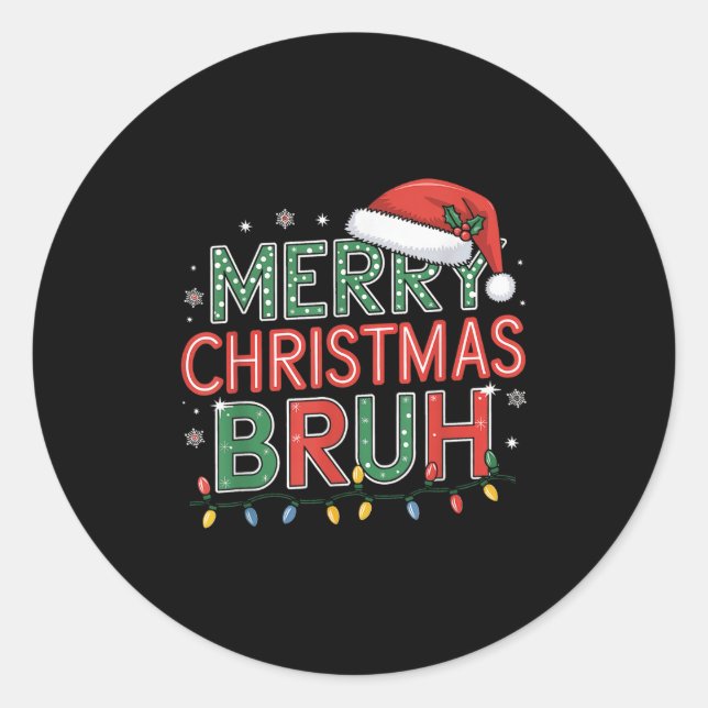 Adesivo Redondo Camisas De Natal Para Crianças Meninos Mulheres Fe (Frente)