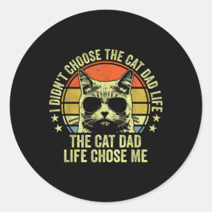 Adesivo Redondo Camisas De Pai De Gato Para Homens Engraçados Dia